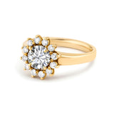 White Sun Round Diamond Engagement Ring - MIUR ART